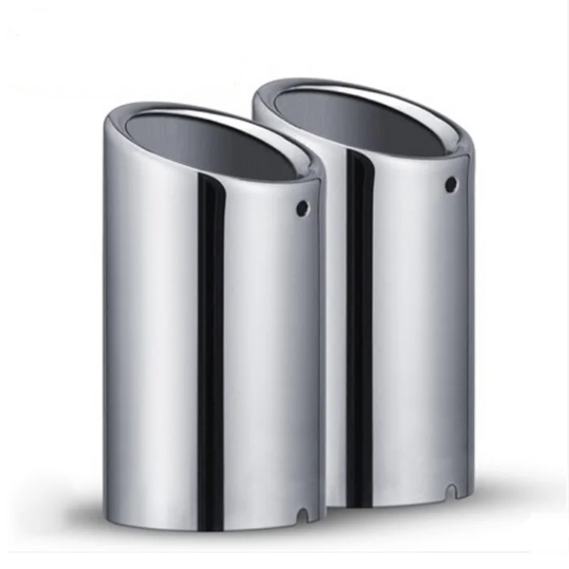 2Pcs/Set Stainless Steel Car Exhaust Muffler Tip Pipes Covers for Audi A1 A3 A4 TT 2009-2015/VW Volkswagen PASSAT
