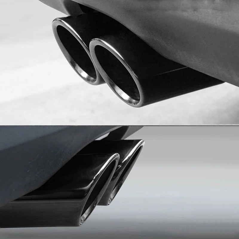 2Pcs/Set Stainless Steel Car Exhaust Muffler Tip Pipes Covers for Audi A1 A3 A4 TT 2009-2015/VW Volkswagen PASSAT