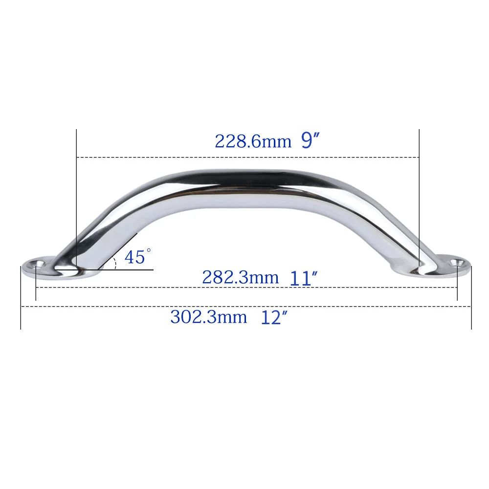 316 Stainless Steel 9'' Boat Polished Boat Marine Grab Handle Handrail Boat Accessories Marine