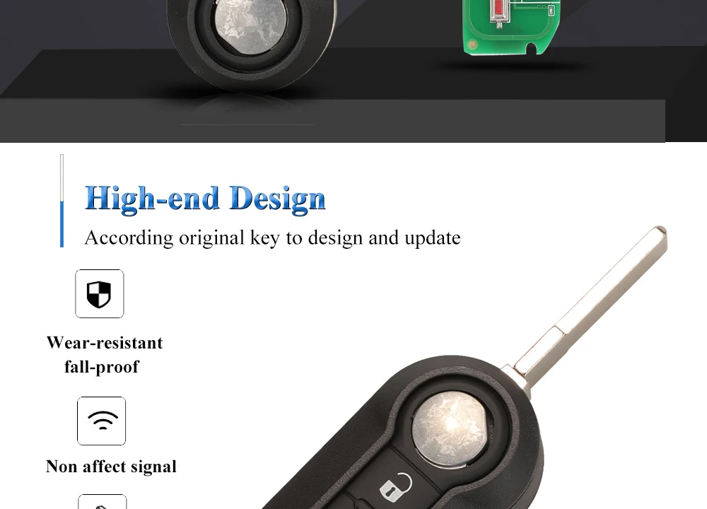 jingyuqin 2/3 Buttons 434Mhz ID46 Car Remote Key For Abarth 500 595 500 124 695 5CC Delphi/Marelli 71752289 6000628973