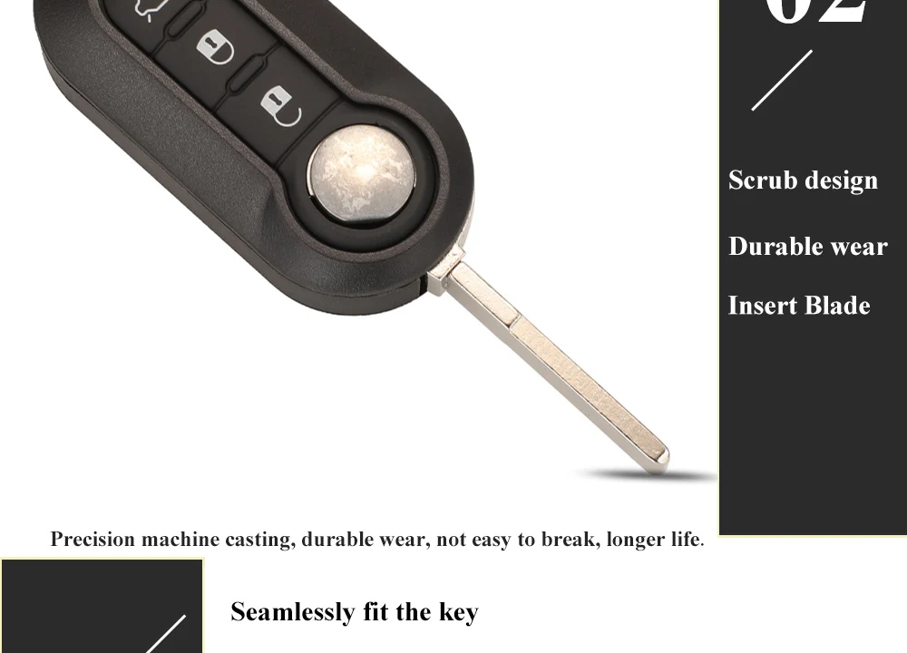 jingyuqin 2/3 Buttons 434Mhz ID46 Car Remote Key For Abarth 500 595 500 124 695 5CC Delphi/Marelli 71752289 6000628973