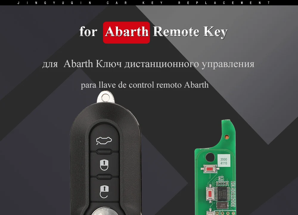 jingyuqin 2/3 Buttons 434Mhz ID46 Car Remote Key For Abarth 500 595 500 124 695 5CC Delphi/Marelli 71752289 6000628973