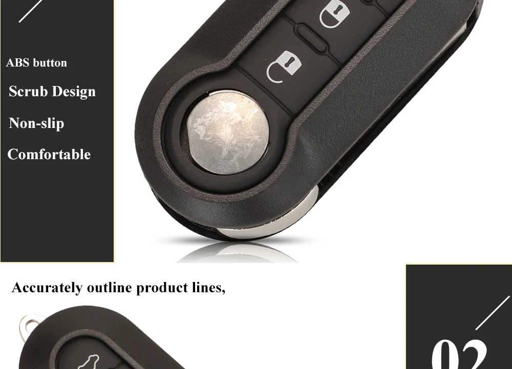 jingyuqin 2/3 Buttons 434Mhz ID46 Car Remote Key For Abarth 500 595 500 124 695 5CC Delphi/Marelli 71752289 6000628973