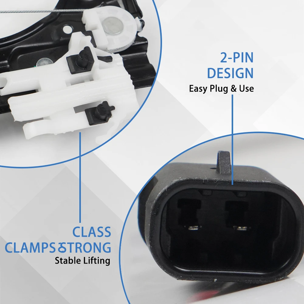 52060970 51876269 Black Car Window Front Left Driver Side 2pin Window Regulator Assembly With Motor For Fiat 500 1.4L 2012-2019