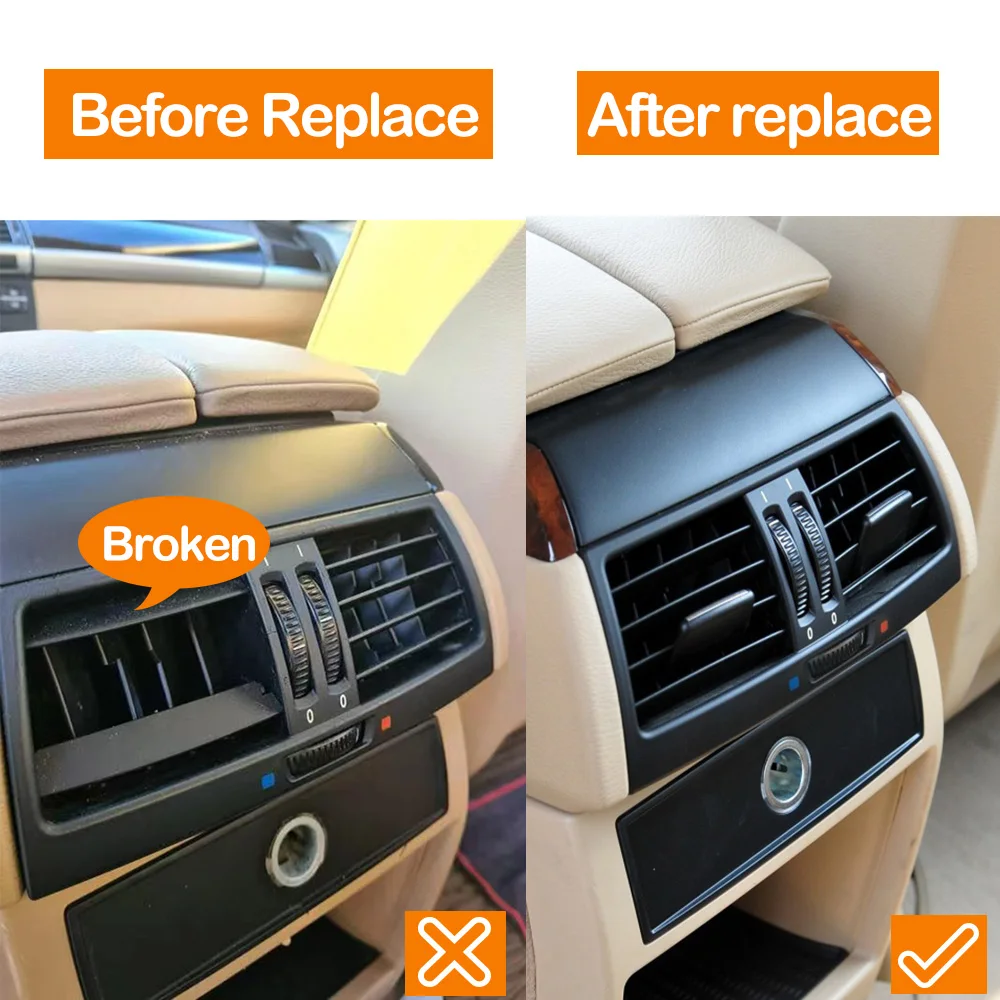 Improved Rear Console Air Circulation AC Vent Grille Panel Cover for BMW X5 X6 E70 E71 E72 2007-2013 64226958748