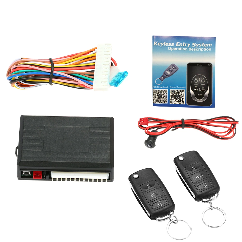 Universal Car Door Lock Trunk Release Keyless Entry System Central Locking Kit With Remote Control