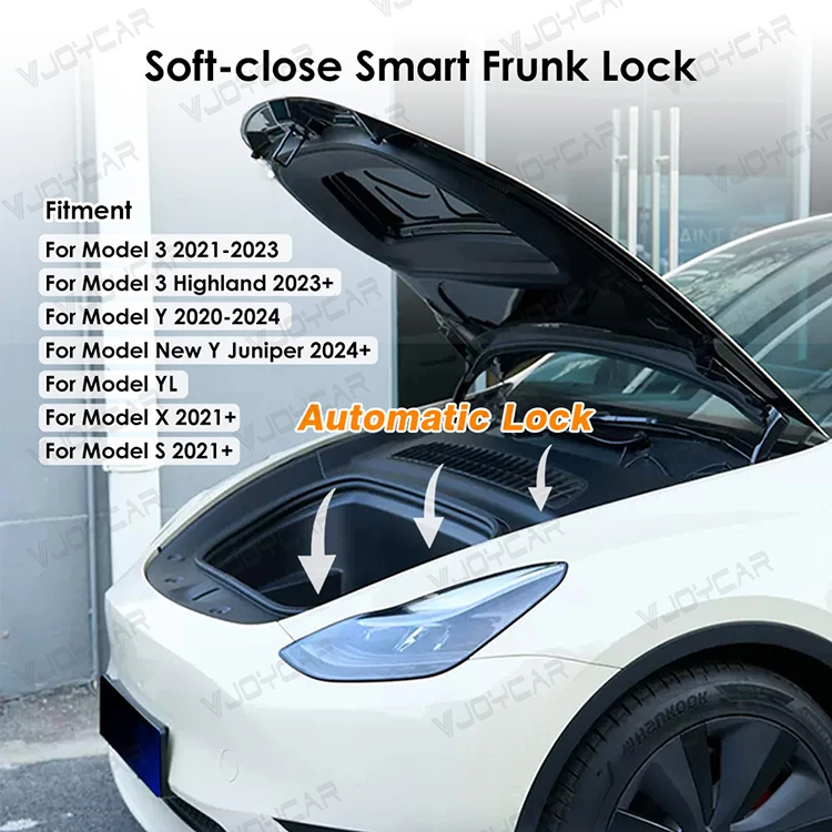 Front Trunk Electric Suction Lock for Tesla Frunk Soft Closing Model Y / Y Juniper / YL / X / S/ 3 Highland Frunk Auto Closer