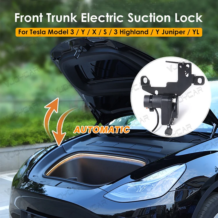 Front Trunk Electric Suction Lock for Tesla Frunk Soft Closing Model Y / Y Juniper / YL / X / S/ 3 Highland Frunk Auto Closer