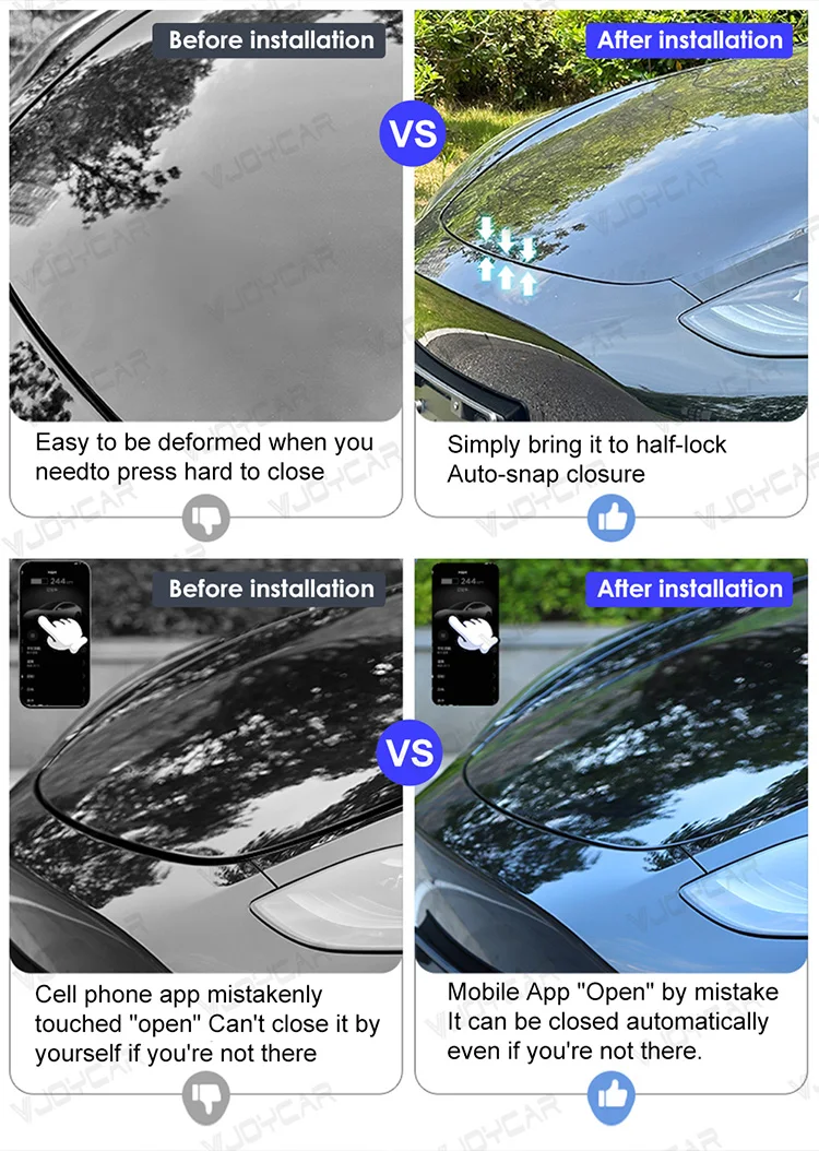 Front Trunk Electric Suction Lock for Tesla Frunk Soft Closing Model Y / Y Juniper / YL / X / S/ 3 Highland Frunk Auto Closer
