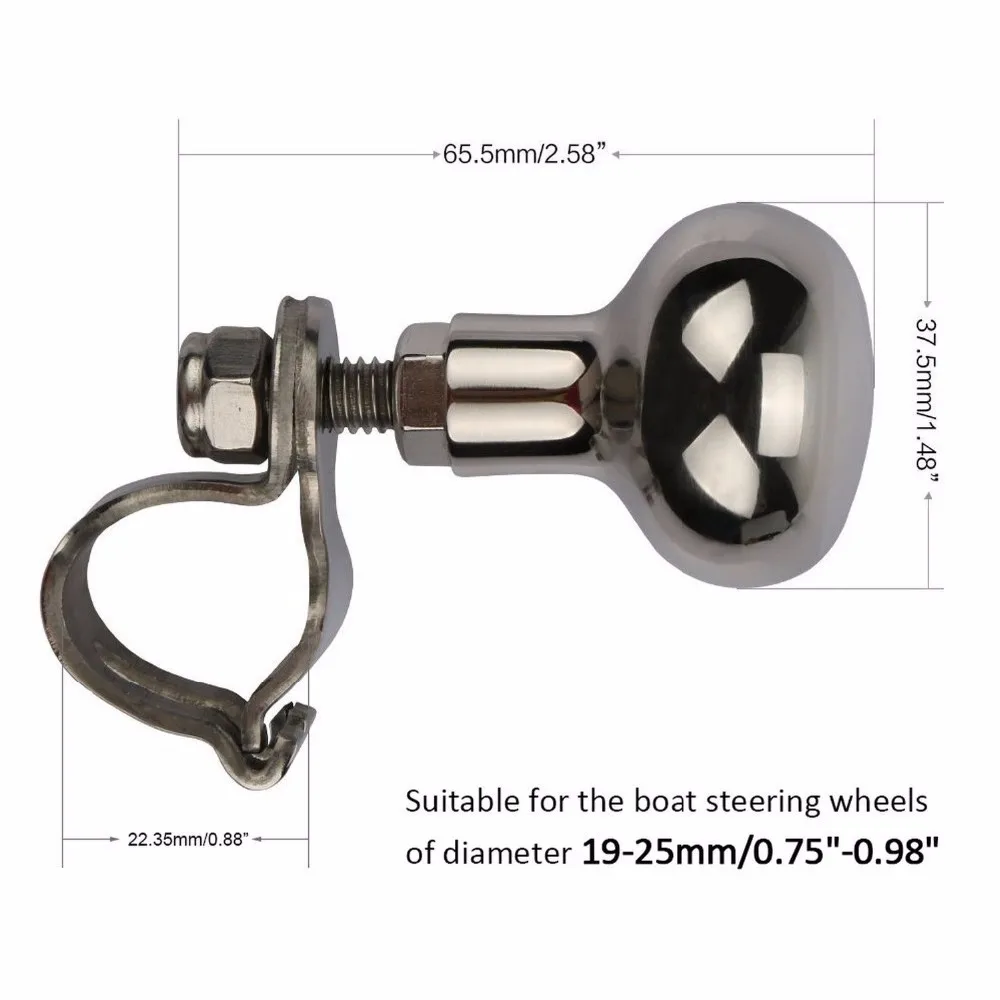 Boat Accessories Yacht Stainless Steel 316 Steering Wheel Spinner Marine Boat Handle Power Ball Grip Knob