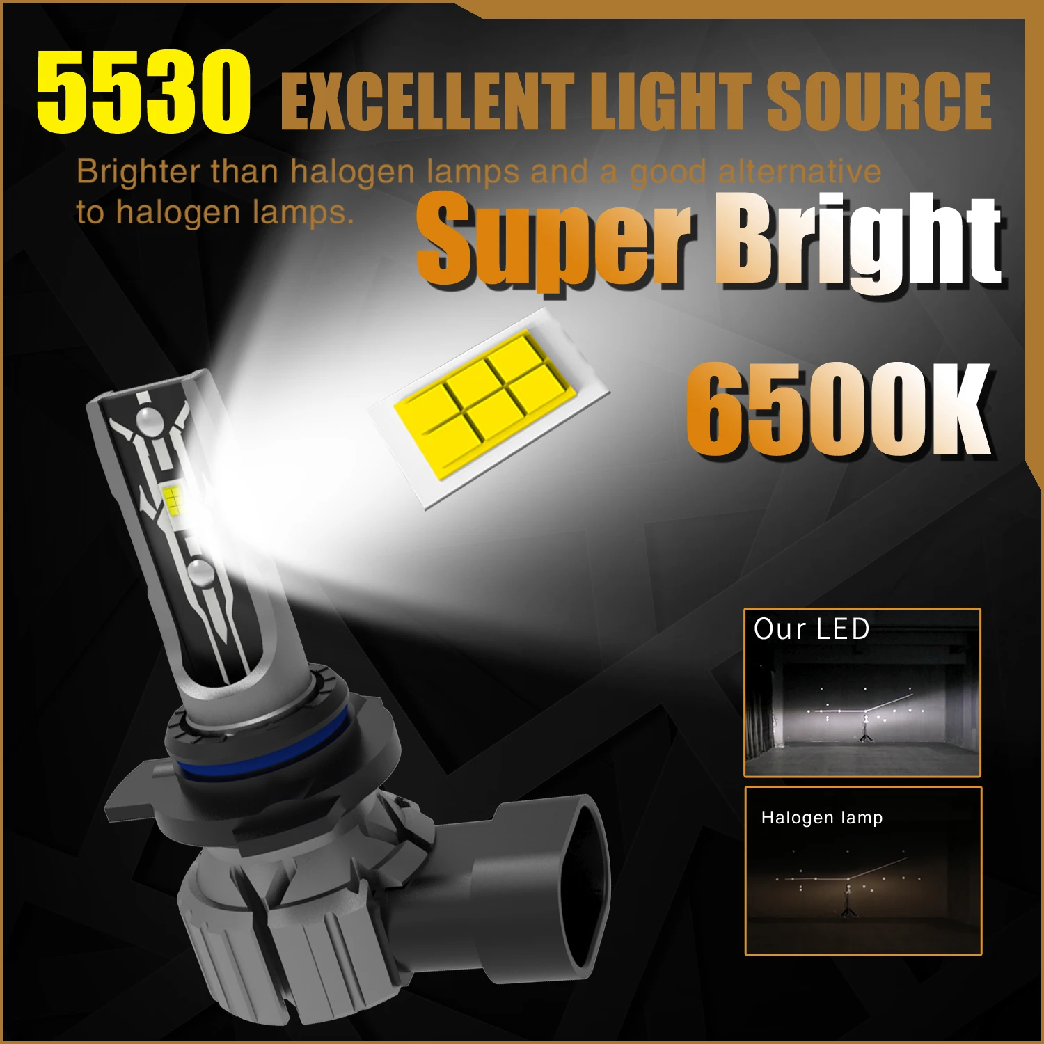 2x HIR2 Led Headlight Canbus No Error 9012 Car Bulb High Power 6000K White Light Diode Lamp 12v 55w For Toyota Auris 2012 ~ 2018