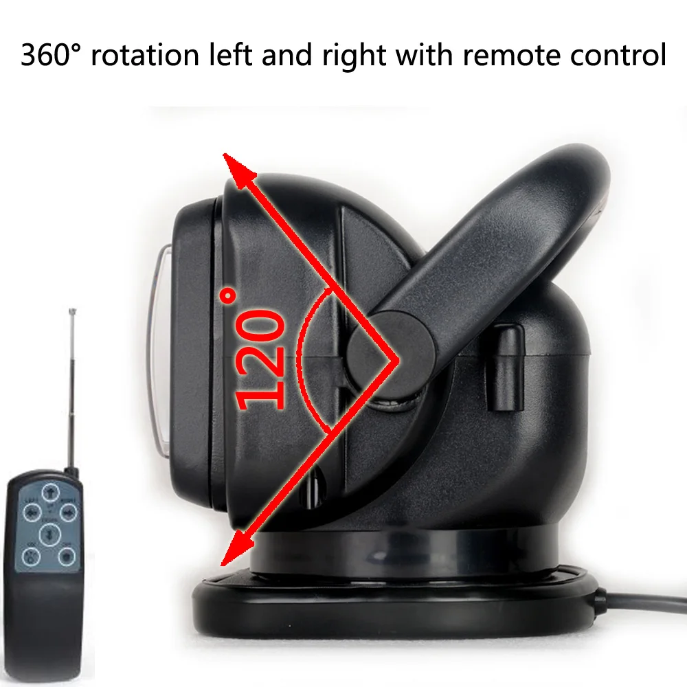 Laser Car Searchlight 7 Inch 70W 360 Degree Rotating  9-32V Offroad Hunting Lamp Remote Control Boat Search Lights for SUV Truck