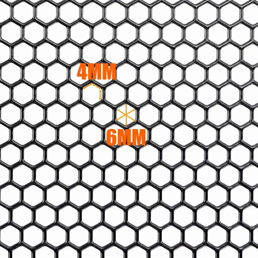 100cmx33cm Aluminum Grille Mesh Grill Cover Car Bumper Fender Hood Vent Grille Net Grid Ventilation Grille 6mm Hole Hexagon