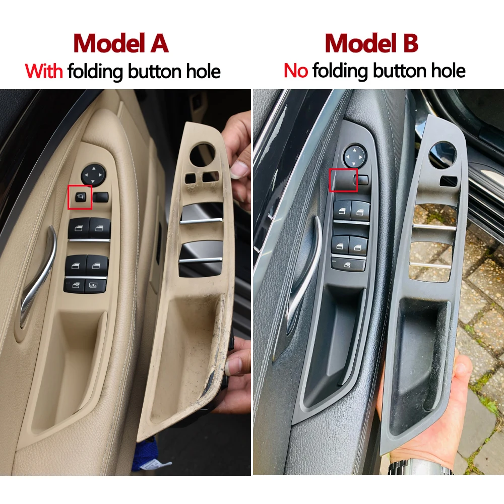 7pcs Set LHD Interior Armrest Door Pull Handle Panel Inside Trim Cover For BMW 5 Series F10 F11 F18 520i 523i 525i 528i 535i