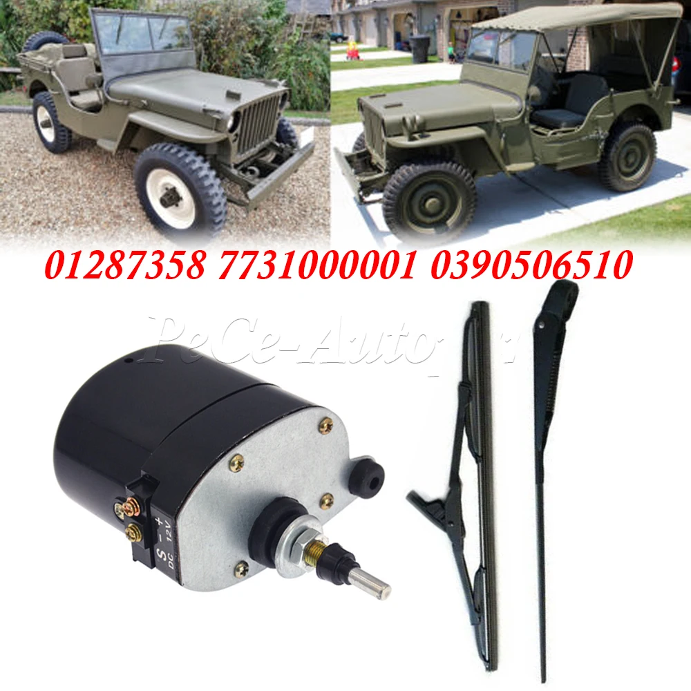 Universal 12V Windscreen Wiper Motor Or Arm With Blade 01287358 7731000001 0390506510 Fit For Willis Jeep Tractor