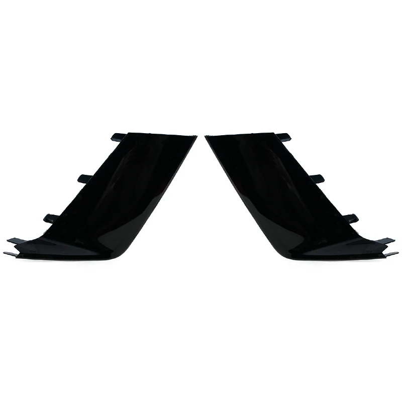 Front Lower Bumper Fog Light Lamp Cover Strip Molding Decorative Lid For Audi RS6 2011-2018 Foglight Black Trim