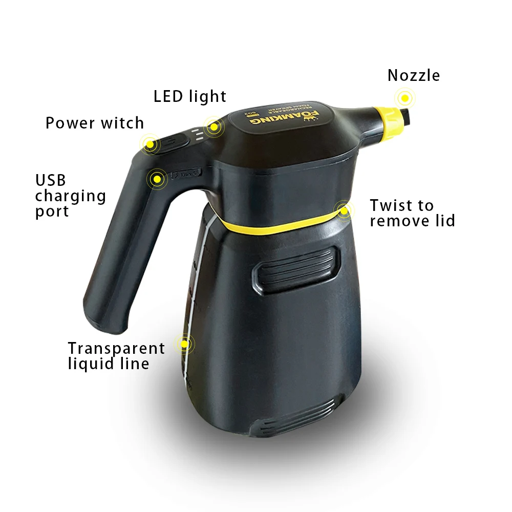 Electric Foam Sprayer Car Wash Motorcycle Clean Detailing Snow Cannon High Pressure Water Gun Generator Lance Wap Manual