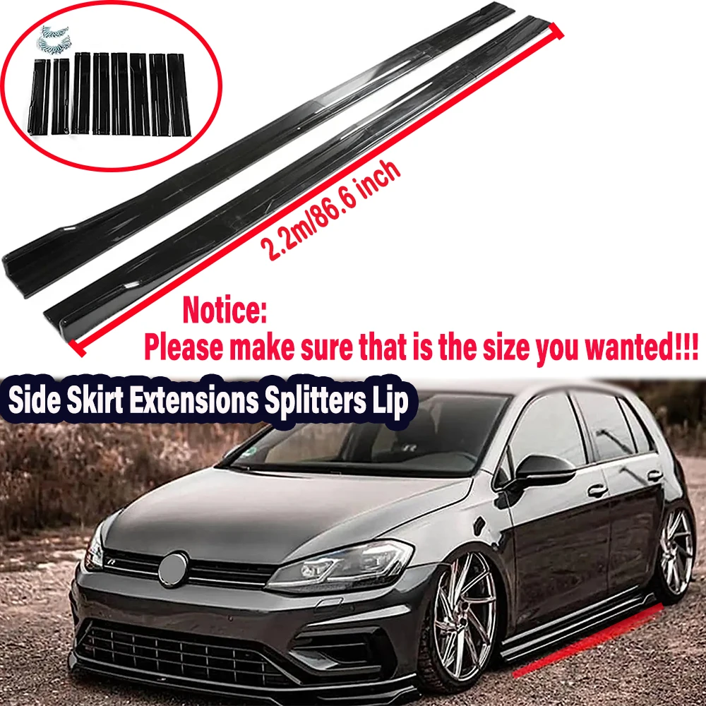 Side Skirt Extensions Universal Car Side Rocker Splitters Diffuser Winglet Wings For BMW For VW Golf MK 6-7 For Honda For Audi