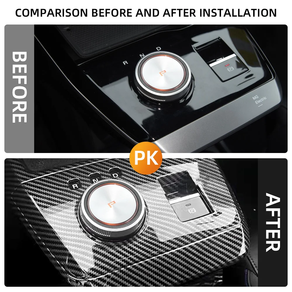 Carbon Sticker for MG 4 MG4 EV Mulan 2023 2024 Car Center Console Gear Panel Cover Trim Inner Modification