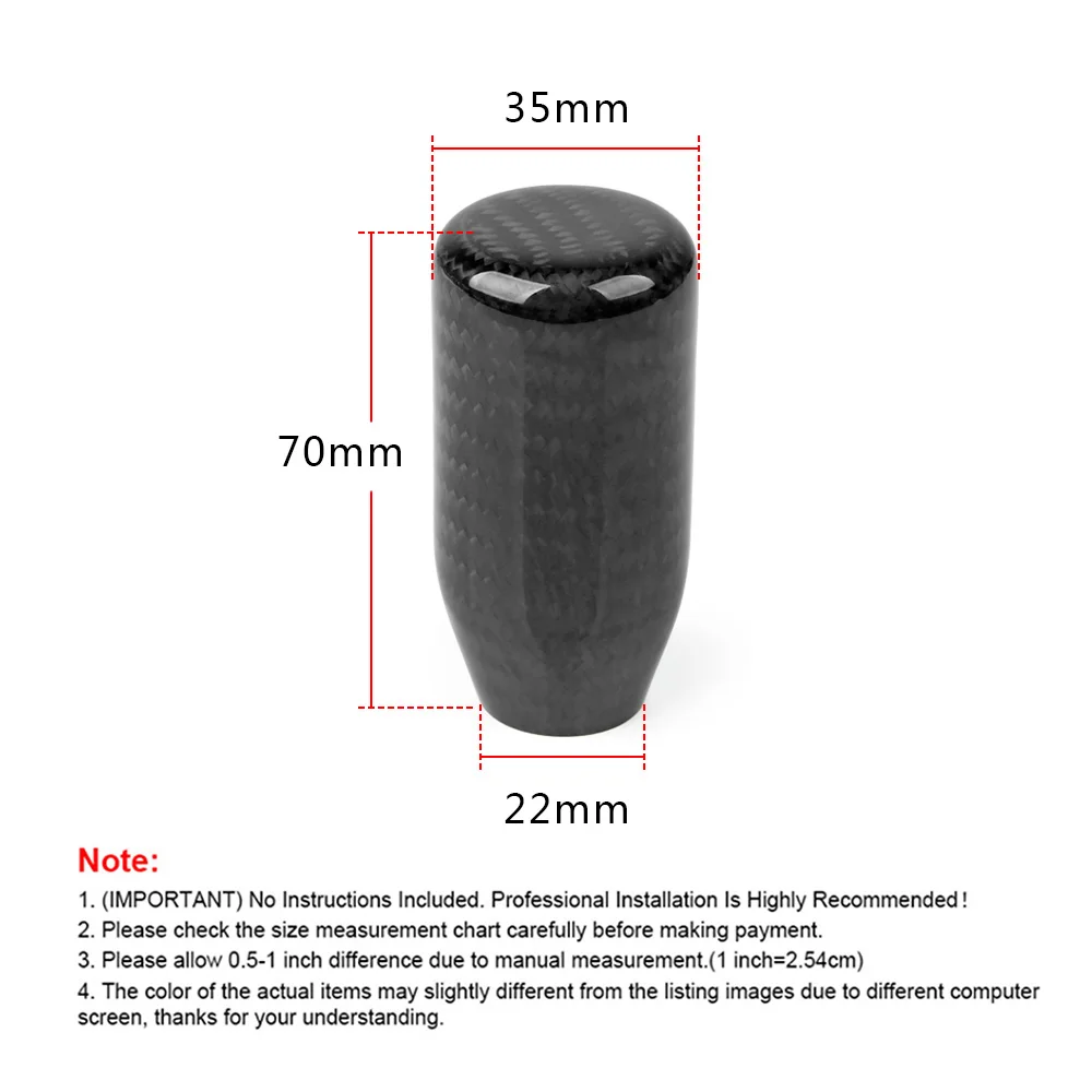 5/6 Speed Carbon Fiber Style Gear Shift Knob JDM Universal Shape Manual Transmission Shifter Lever Knob 8MM 10MM 12MM