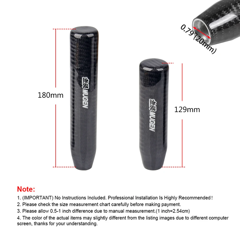5/6 Speed Carbon Fiber Style Gear Shift Knob JDM Universal Shape Manual Transmission Shifter Lever Knob 8MM 10MM 12MM