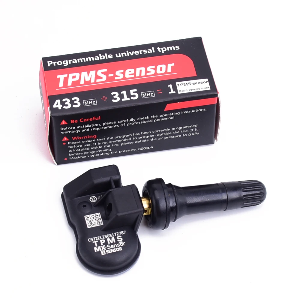 TPMS Sensors MX-Sensor 2 in 1 TPS218 Metal Rubber Stem Programmable Screw-in Tire Pressure Monitoring Sensor TS408 TS600 TS508