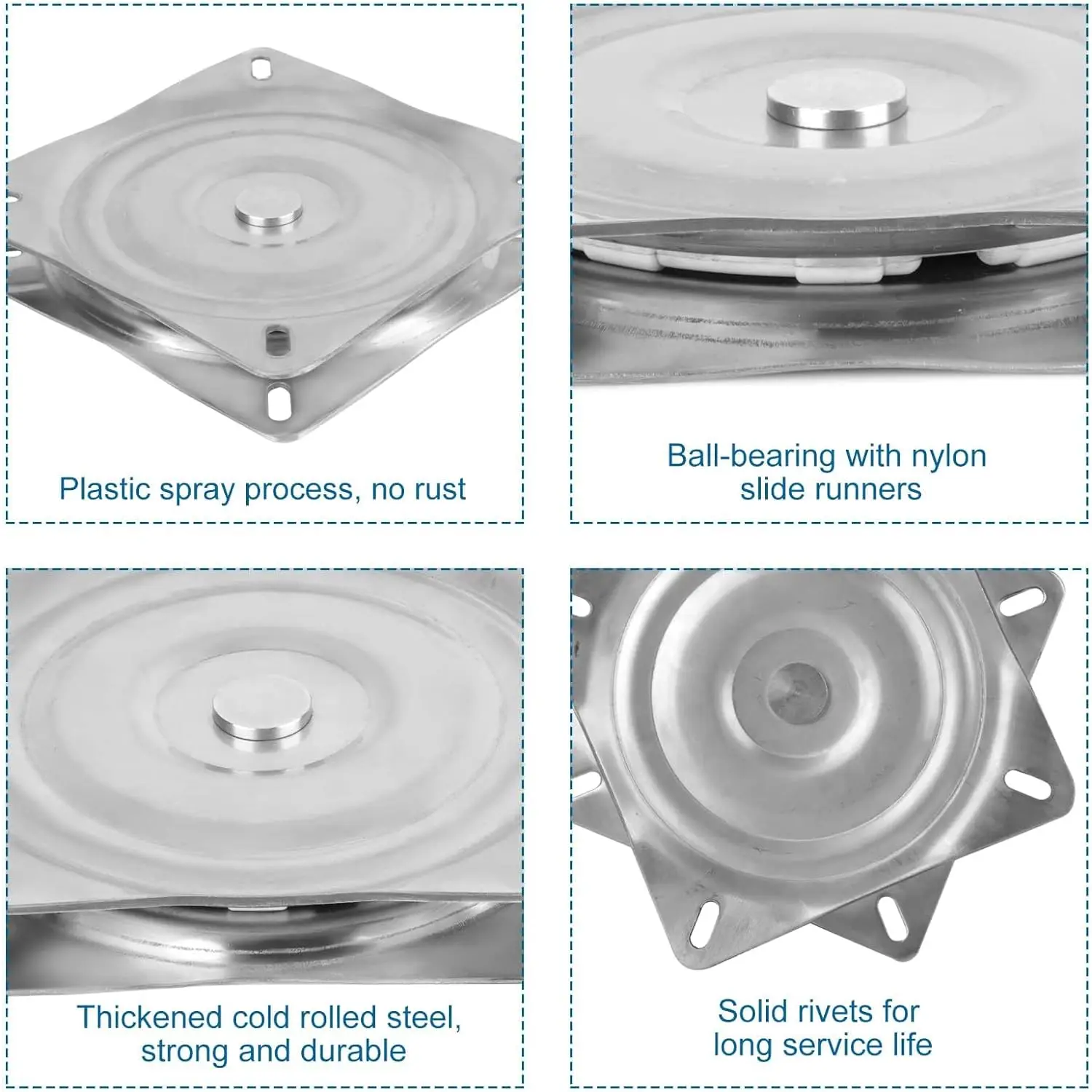 Rotating Seat Swivel Base Mount Plate for Bar Stool Chair, Heavy Duty Steel, 360 Degrees Rotating Seat, Table Applications Tools