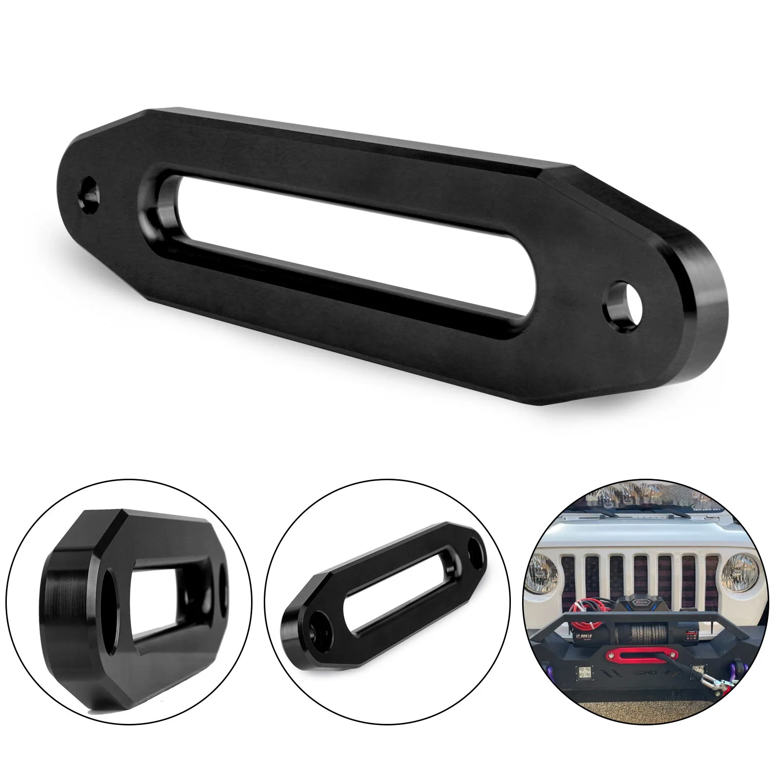 Universal 8000-15000 LBs Synthetic Mount Winch Rope 10 Inch 254MM Aluminum Hawse Fairlead For SUV ATV UTV Hawse Fairlead