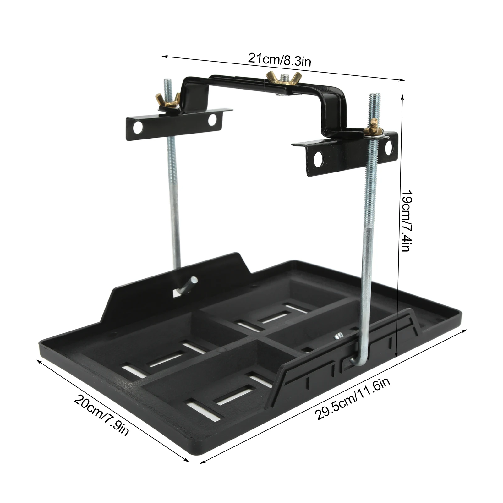 Battery Tray Bracket Kit Car Battery Hold Down Tray Bracket Set Recessed Slots Sturdy Construction for 27 30 31 Series Batteries