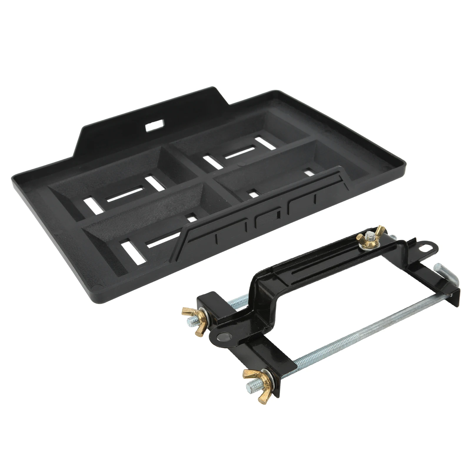 Battery Tray Bracket Kit Car Battery Hold Down Tray Bracket Set Recessed Slots Sturdy Construction for 27 30 31 Series Batteries