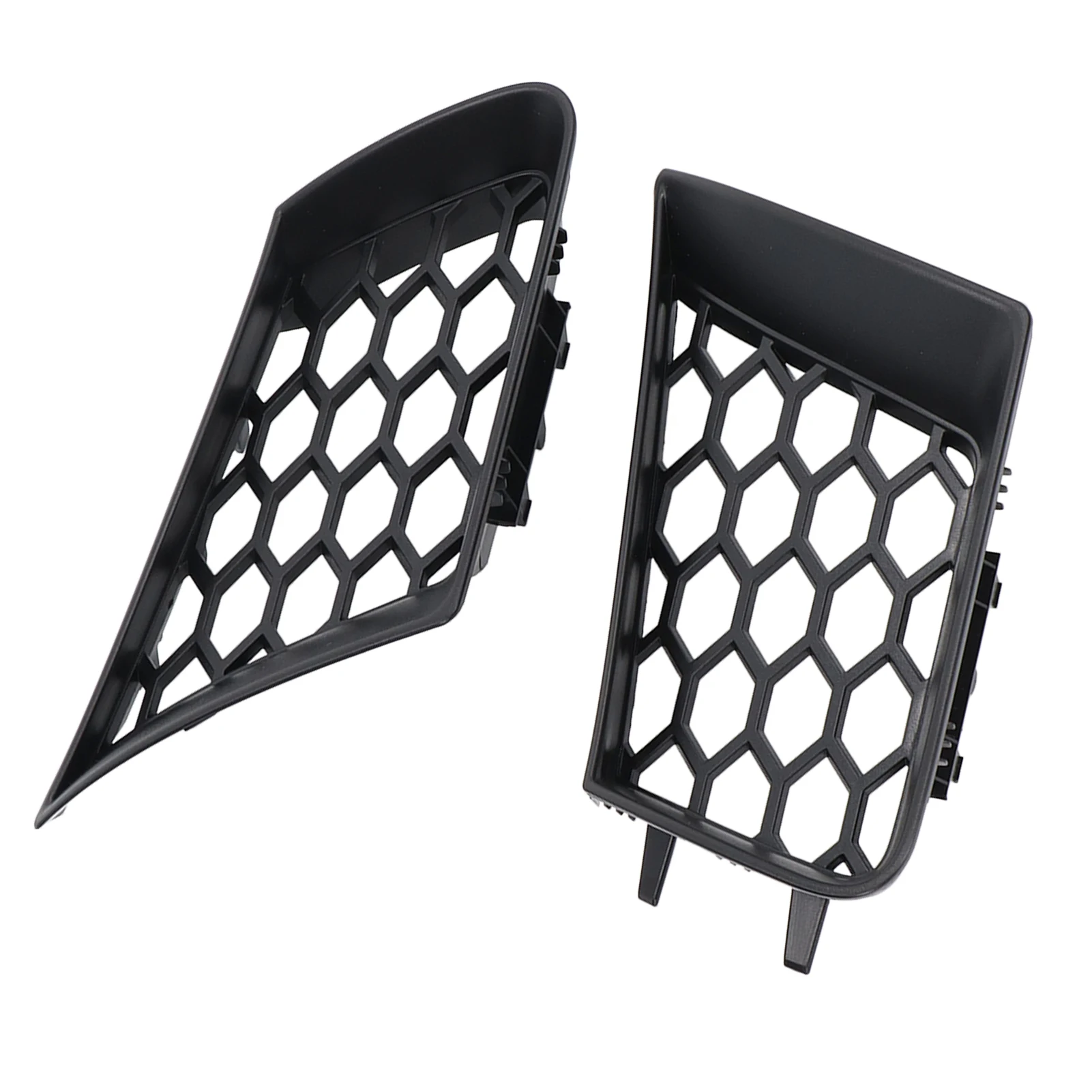 2pcs Front Bumper Upper Grill Left Right Matte Black Replacement for Seat Ibiza Cordoba 6L 2002‑2009
