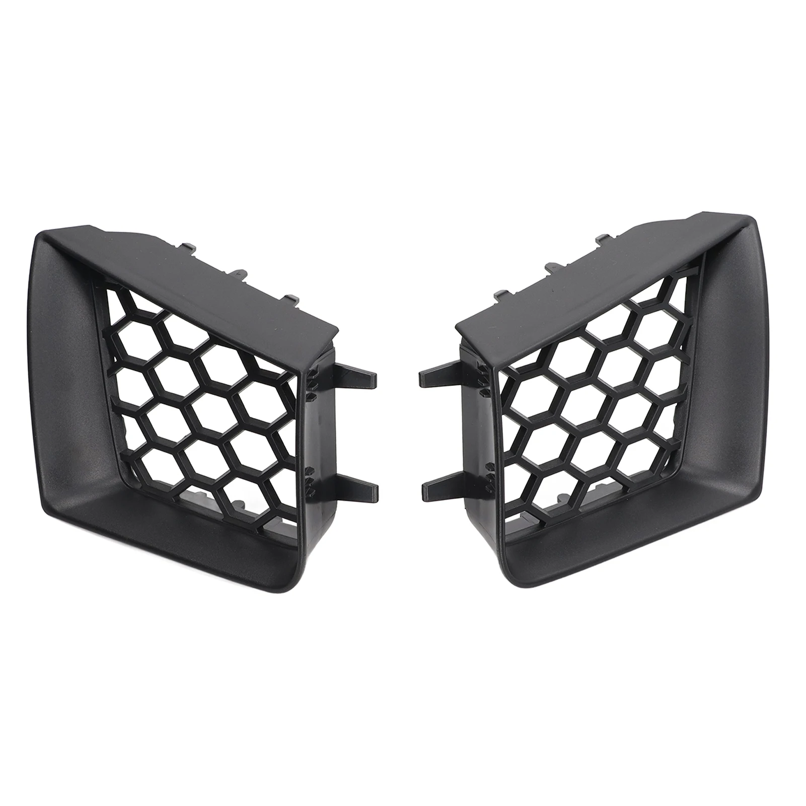 2pcs Front Bumper Upper Grill Left Right Matte Black Replacement for Seat Ibiza Cordoba 6L 2002‑2009
