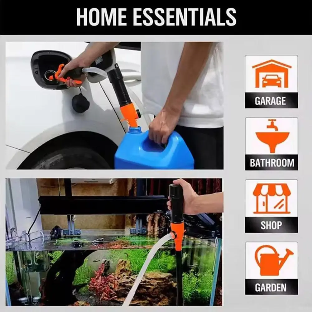 Liquid Transfer Pump Battery Powered Fuel Transfer Pump With Flow Control Nozzle 2.4 Gallons Per Min Portable Transfer Pump