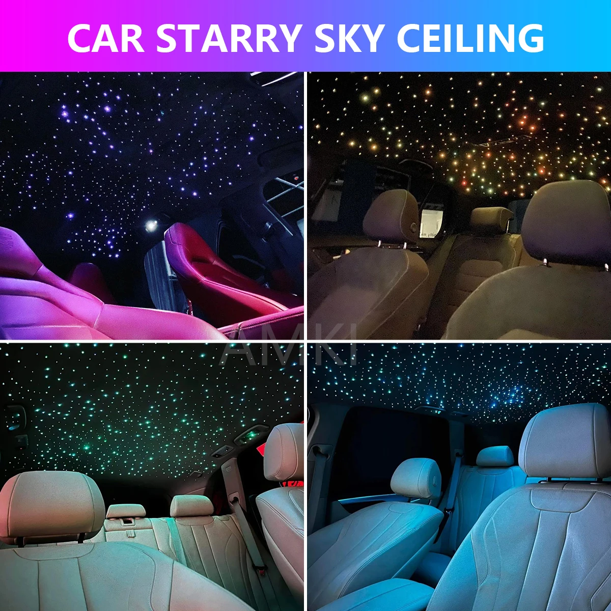 16W RGBW Twinkle Starry Sky Star Roof Fiber Optic Light Music Control LED Car Interior Ambient Atmosphere Light