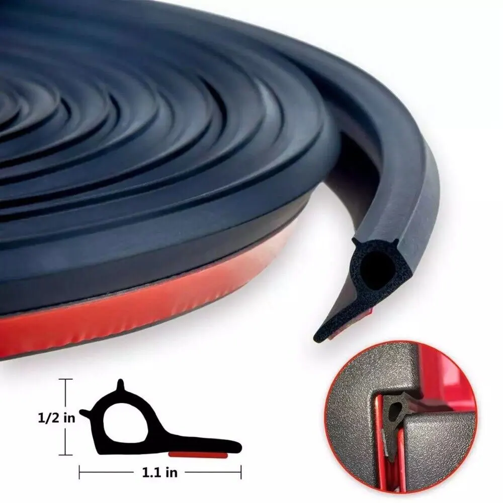1Pc 3m Pickup Weather Stripping Rubber Adhesive Tailgate Seal Kit Car Door Sealing Strip Universal Car Exterior Accessories