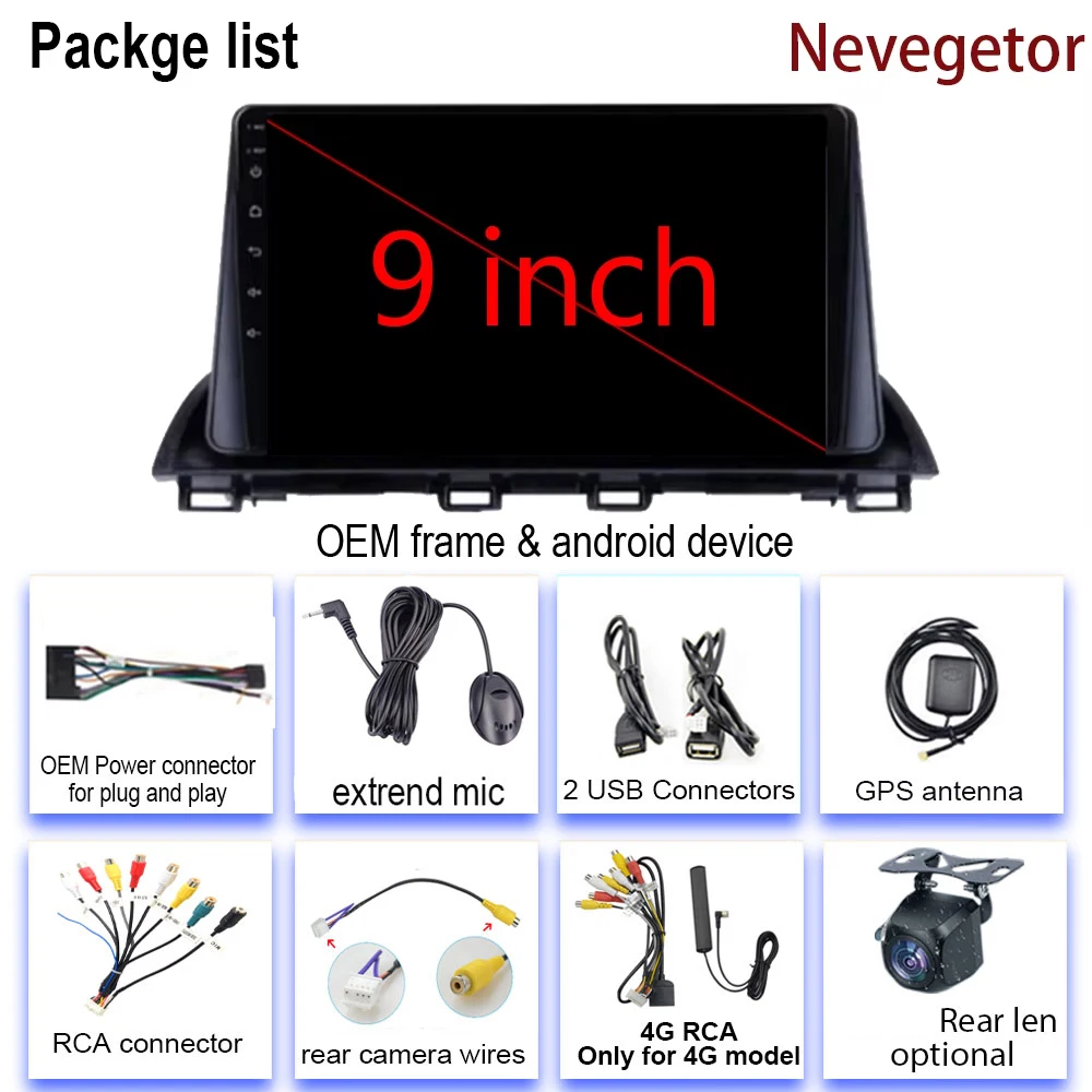 For Mazda 3 Axela 2014 - 2019 Mazda CX-4 CX4 2016 -2018 Car Radio Android Auto GPS Navigation Multimedia Video Player No DVD