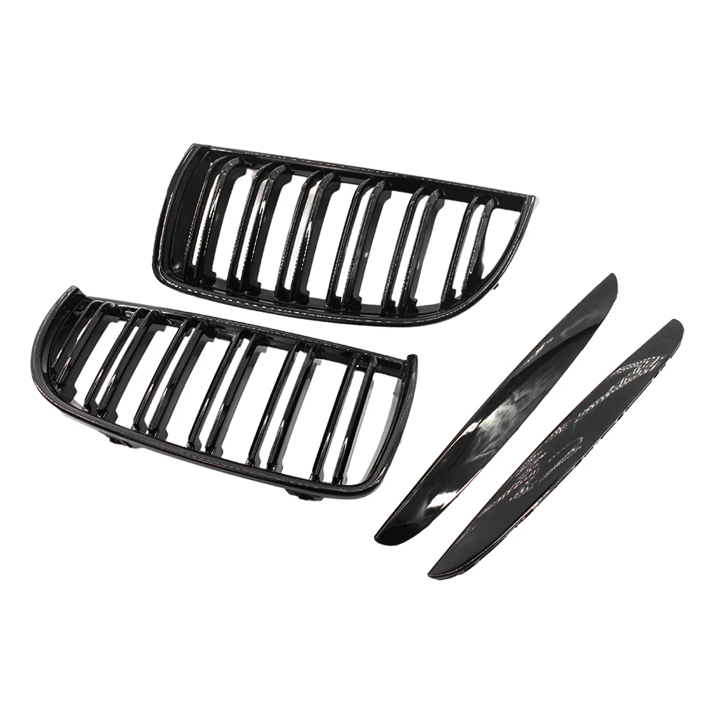 Front Bumper Kidney Grill Gloss Black Left&Right For 2005-2008 BMW 3 Series E90 320i 325i 325xi 330i 323i 328i 328xi 335i 335xi
