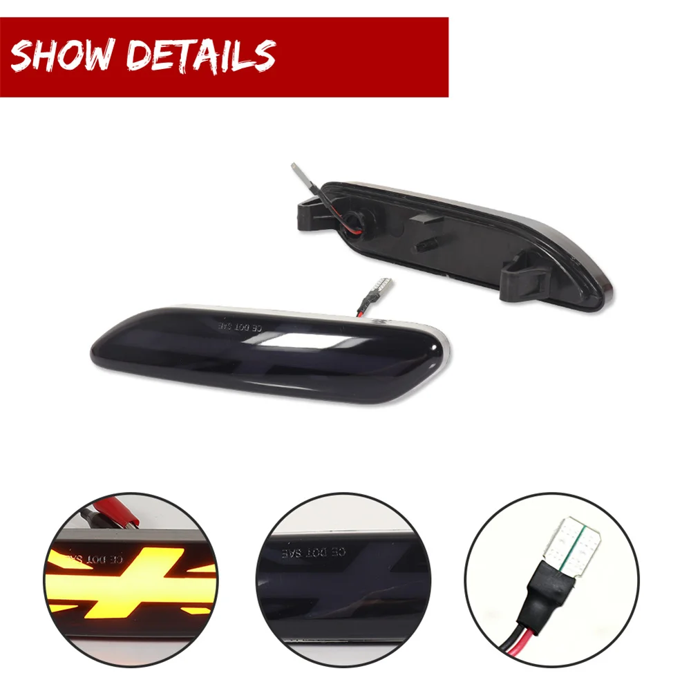 Sequential Blink Amber LED Car Front Fender Side Marker Turn Signal Lights For MINI Cooper R60 Countryman R61 Paceman 2011-2016