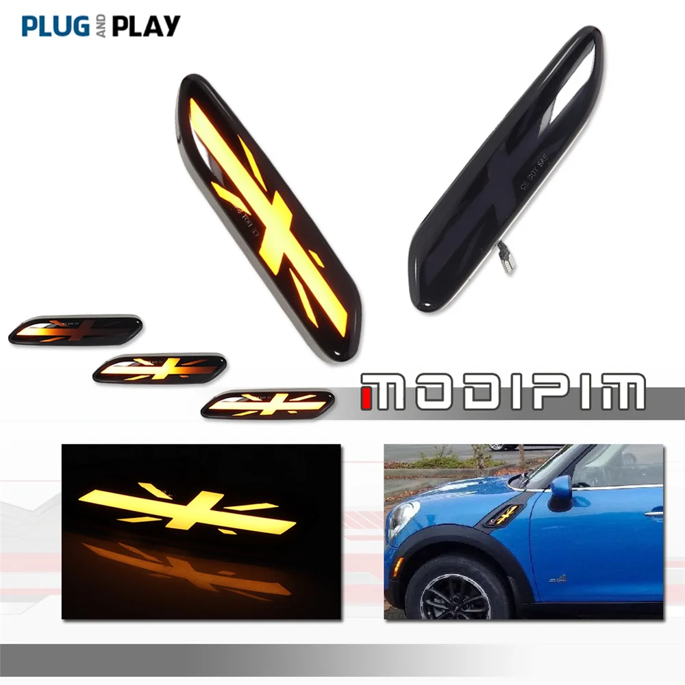 Sequential Blink Amber LED Car Front Fender Side Marker Turn Signal Lights For MINI Cooper R60 Countryman R61 Paceman 2011-2016