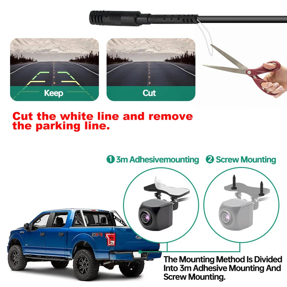 GreenYi 4.3/5/7 inch AHD IPS Monitor 1080P Night Vision Car Rear View Camera 170° Reverse Camera Night Vision Waterproof