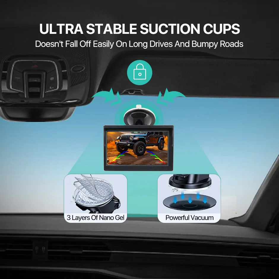 GreenYi 4.3/5/7 inch AHD IPS Monitor 1080P Night Vision Car Rear View Camera 170° Reverse Camera Night Vision Waterproof