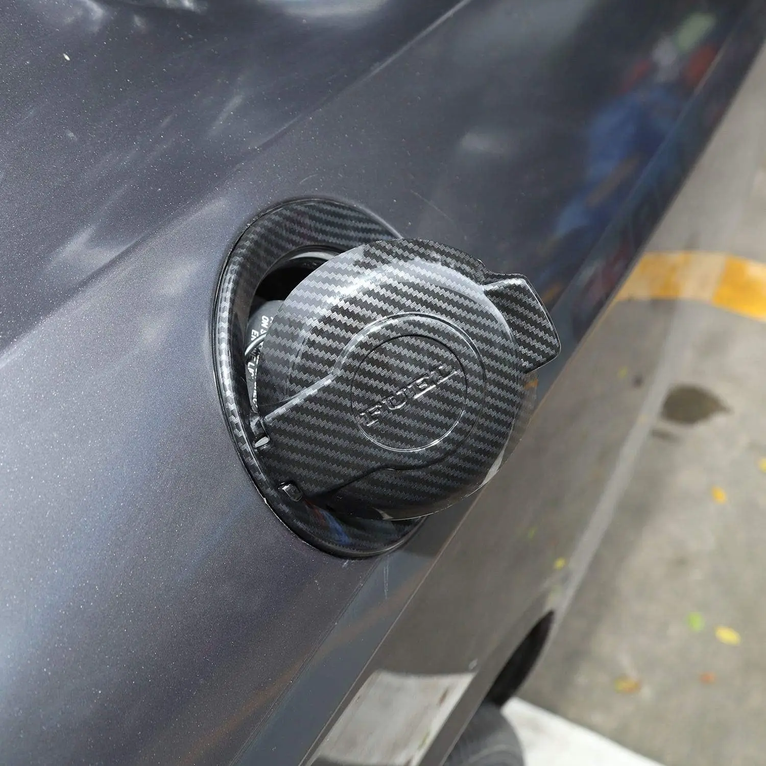 For Dodge Carbon Fiber Fuel Tank Cover Trim Gas Door Cap Protector For Dodge Challenger 2008-2023 Accessory