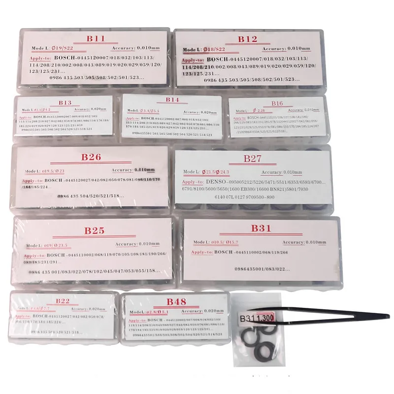 New!555PCS Common Rail Injector Repair Adjustment Washer Shims for Bo-sch for Den-so,B11,B12,B13,B14,B16,B22,B25,B26,B27.B31,B48