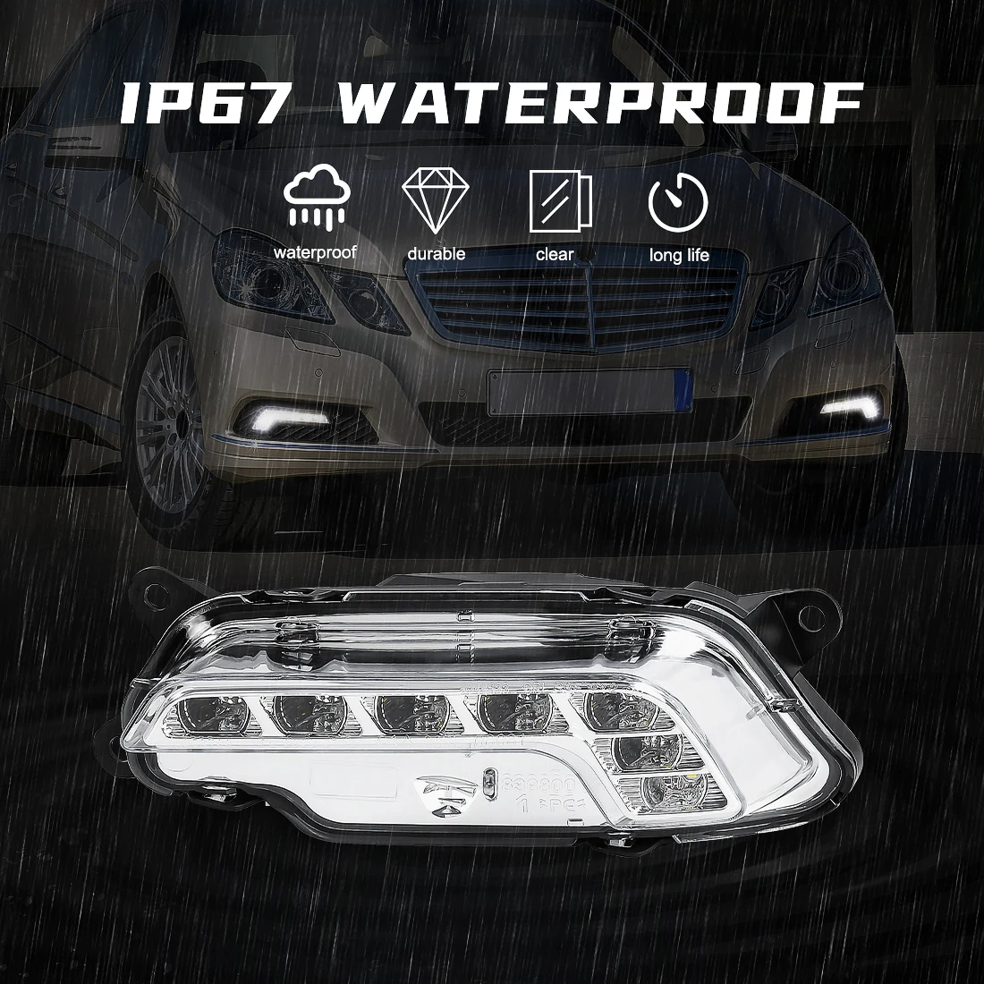 2128200756 2128200856 DRL For Mercedes Benz W212 E350 E550 E63 2010 2011 2012 2013 2014 2015 2016 LED Daytime Running Lights 12V