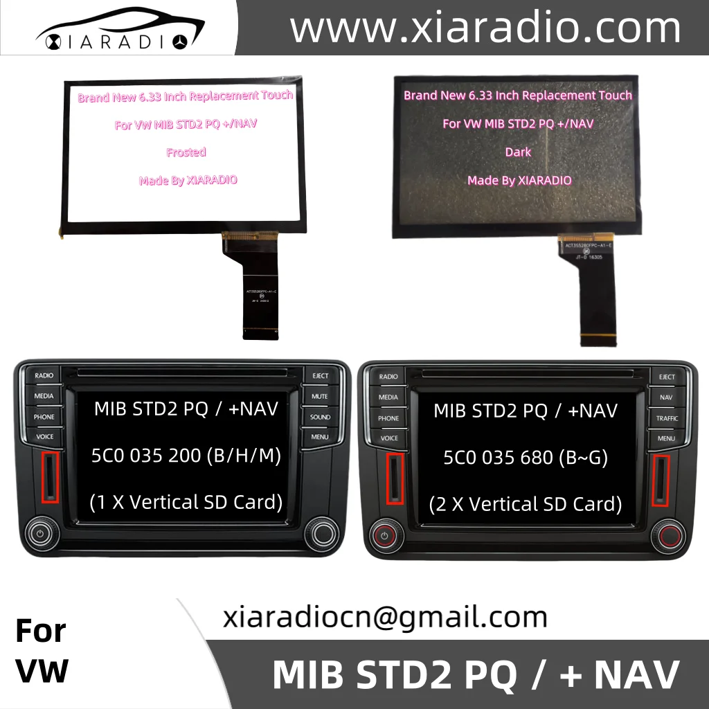Wholesale 6.33 Inch Touch Screen TDO-WVGA0633F00039 WVGA0633F00045 For VW MIB STD2 PQ Car Multimedia Navigation Radio