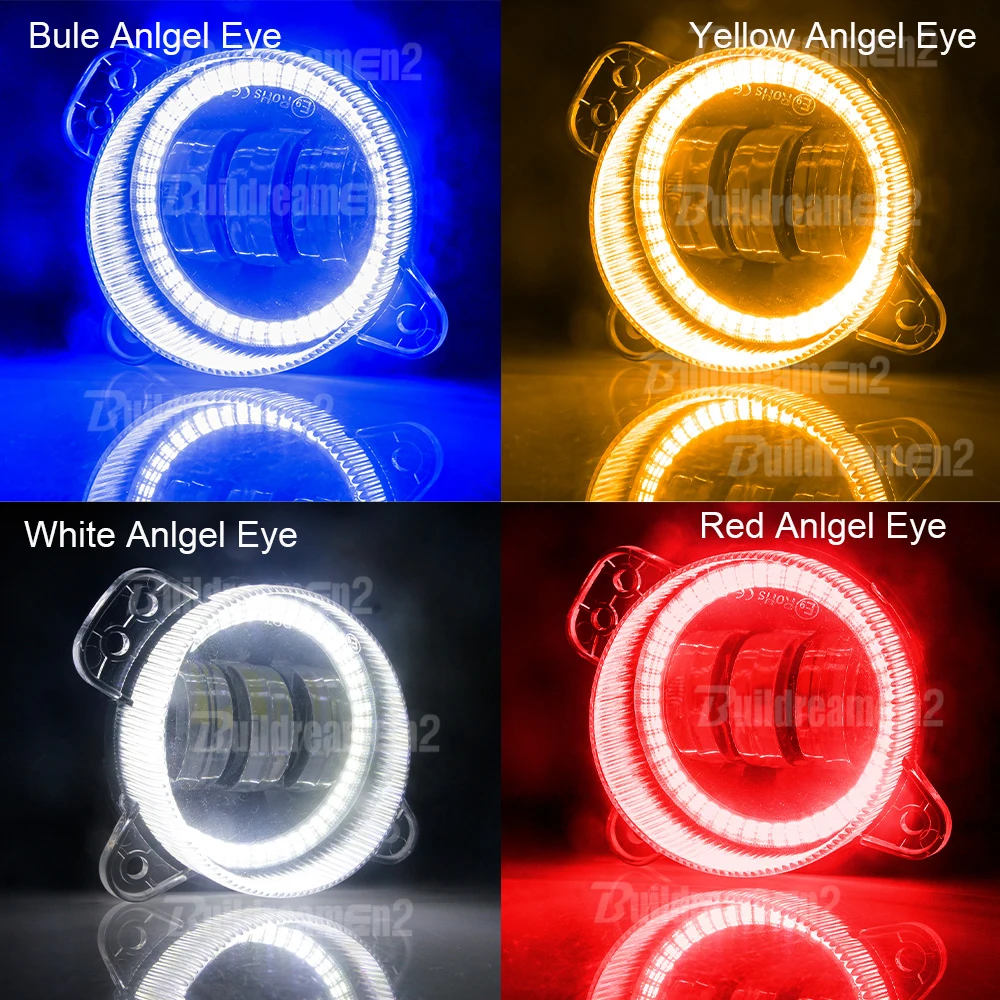 2 X Car Right + Left No Error LED Fog Light 9006 Angel Eye DRL Daytime Running Lamp For VW Volkswagen Transporter T5 2003-2009