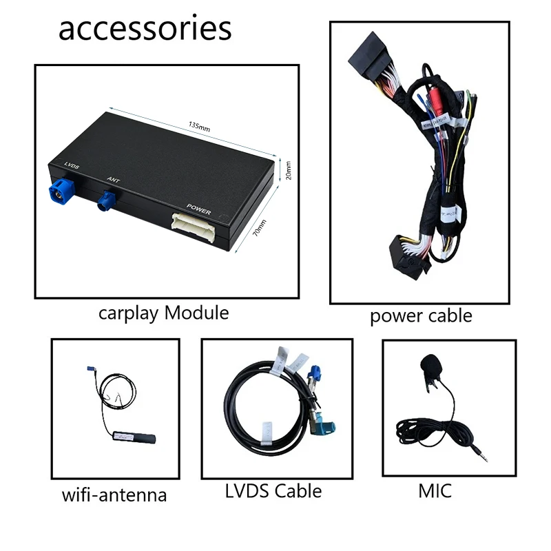 Wireless Carplay Android Auto Lossless Installation Interface For Audi A3 A4 A5 Q2 Q5L Q7 2014-2018 Rear Camera Car Play Module