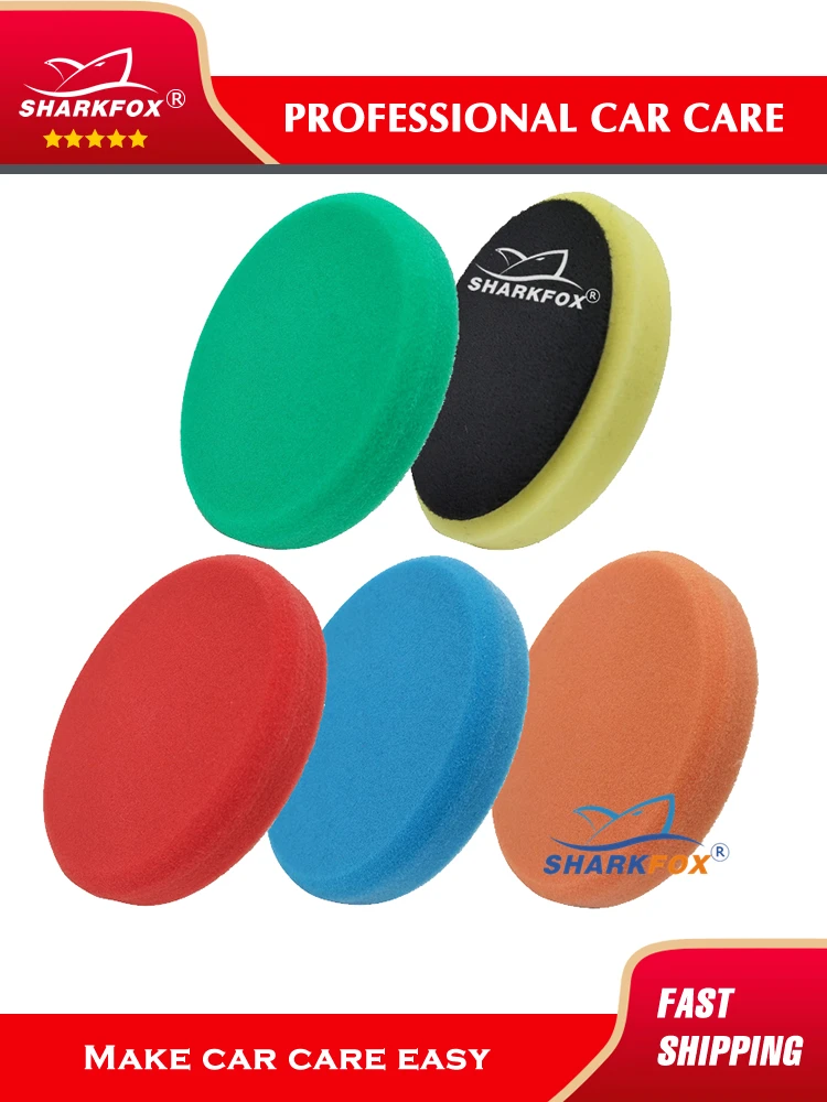 Sharkfox 5"(125mm) /6"(150mm) Car Sponge Buffing Polishing Pads For DA/RO/GA Car Buffer Polisher
