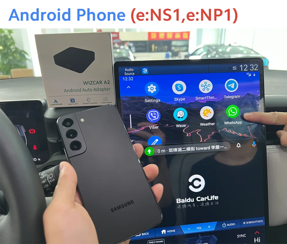 WIZCAR A3 Converter Real-time Maps Online Music Android Auto Adapter For Honda MNV XNV VE1 ENS1 ENP1 for Android Phone Use