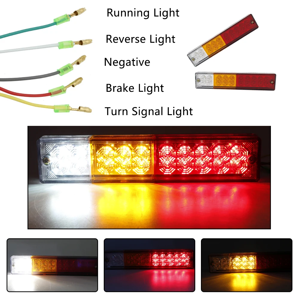 2X 24V 12V Car Trailer Lights LED Stop Rear Tail Brake Reverse Lights Turn Indiactor ATV Truck Caravan Aanhanger LED Verlichting